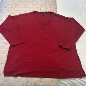 Eileen Fisher top Red V-Neck Top